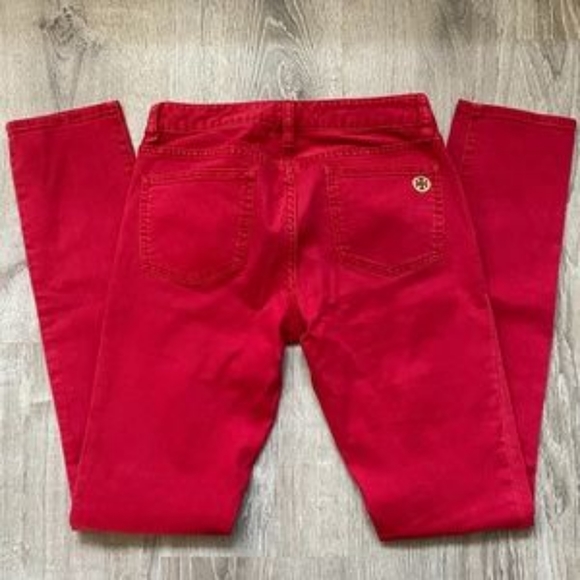 Tory Burch BNWT Super Skinny Red Jeans Size 29 - Picture 2 of 6